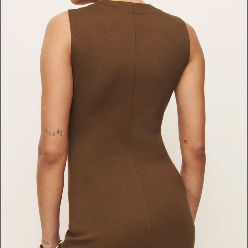 Reformation Cheri Knit Dress Brown - Size L - NWT - Picture 4 of 8